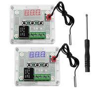 VooGenzek 2 Pièces W1209 Module de Contrôleur de Température avec Boîtier, 12V CC Micro Thermostat Numérique, Module de Contrôle Électronique de la Température, -50-110°C, avec Sonde NTC Étanche