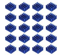 VooGenzek 20 Pièces Ailettes Refroidissement Aluminium, Module Radiateur Ailettes, Refroidisseurs Transistor, avec Ruban Thermique, pour Refroidissement des Composant Électronique, 14*14*7 mm, Bleu