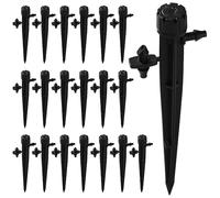 VooGenzek 20 Pièces Goutteur Irrigation Réglable, 360 Degrés 8-Trou Micro Asperseur Goutte à Goutte pour Tube 4/7mm, Goutteur d'irrigation Insertion, Noir (avec Connecteur)