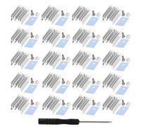 VooGenzek 20 Pièces TO-220 Dissipateur Thermique Isolant Montage Kit, Dissipateur Thermique avec Aiguille + Vis + Rondelle + Isolant Caoutchouc Silicone, pour Transistor MOSFET, 20x15x10 mm