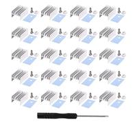 VooGenzek 20 Pièces TO-220 Dissipateur Thermique Isolant Montage Kit, Dissipateur Thermique + Vis + Rondelle + Isolant Caoutchouc Silicone, pour Transistor MOSFET, 20x15x10 mm