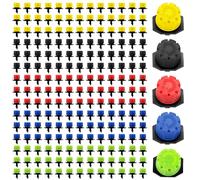 VooGenzek 200 Pièces Goutteur Irrigation Réglable, Réglable Micro Drip Irrigation Arroseurs Émetteur, Tête de Gicleurs D'irrigation pour Parterres de Fleurs, Jardins, Pelouse, 5 Couleurs
