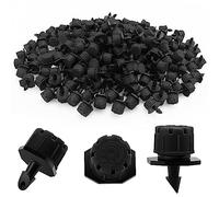 VooGenzek 200 Pièces Goutteur Irrigation Réglable, Réglable Micro Drip Irrigation Arroseurs Émetteur, Tête de Gicleurs D'irrigation pour Parterres de Fleurs, Jardins, Pelouse à Plante, Noir