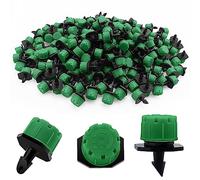 VooGenzek 200 Pièces Goutteur Irrigation Réglable, Réglable Micro Drip Irrigation Arroseurs Émetteur, Tête de Gicleurs D'irrigation pour Parterres de Fleurs, Jardins, Pelouse à Plante, Vert Foncé