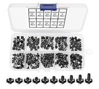 VooGenzek 200 Pièces Interrupteurs à Bouton Poussoir Tactiles, Kit de Assortiment de Interrupteurs 10 Valeurs, 4.5 * 4.5mm Bouton Poussoir Momentanés, Noir