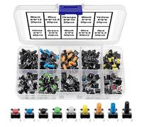 VooGenzek 200 Pièces Interrupteurs à Bouton Poussoir Tactiles, Kit de Assortiment de Interrupteurs 10 Valeurs, 6 * 6mm Bouton Poussoir Momentanés (Multicolore)
