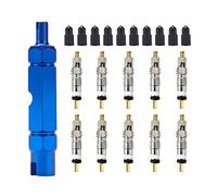 VooGenzek 21 Pièces Outil de Démontage de Valve de Pneu Vélo, Valve Core Remover Repair Tool, avec Universel Presta Valve Cores et Bouchon, Vélo Schrader Presta Clé Outil pour Vélo VTT