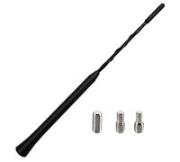 VooGenzek 23cm Mini Antenne Voiture Courte, FM/AM Tige d'antenne de Voiture, Mini Antenne de Voiture Universelle, avec 3 Vis M4/M5/M6, pour la Réception Radio FM/AM