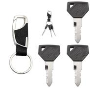 VooGenzek 3 Pièces 52160 Clés D'allumage de Remplacement, Clé de Rechange de Contact, avec Porte Clés, Compatible avec Yanmar John Deere 198360-52160 Modèles