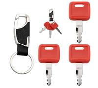 VooGenzek 3 Pièces H800 Clés D'allumage de Remplacement, Clé de Rechange de Contact, avec Porte Clés, Compatible avec John Deere Hitachi Case Fiat et New Holland