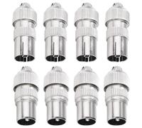 VooGenzek 4 Ensembles Connecteurs D'antenne, Femelle et Mâle Adaptateur de Connecteurs de Câble Coaxial D'antenne TV, Câble RF TV Prise de Connecteur D'antenne, Argent