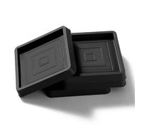 VooGenzek 4 Pièces 6.4cm Patin Carrés Antidérapant en Caoutchouc, Bed Sofa Wheel Anti-Slip Pad, Pied en Caoutchouc Pad, pour Lit Armoire Canapé Chaise Table, Noir