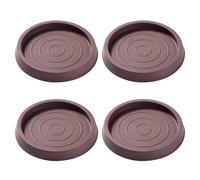 VooGenzek 4 Pièces 6.4cm Patin Rond Antidérapant en Caoutchouc, Bed Sofa Wheel Anti-Slip Pad, Pied en Caoutchouc Pad, pour Lit Armoire Canapé Chaise Table, Marron