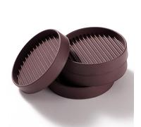 VooGenzek 4 Pièces 7.6cm Patin Rond Antidérapant en Caoutchouc, Bed Sofa Wheel Anti-Slip Pad, Pied en Caoutchouc Pad, pour Lit Armoire Canapé Chaise Table, Marron