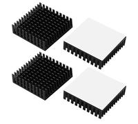 VooGenzek 4 Pièces Ailettes Refroidissement Aluminium, Module Radiateur Ailettes, Refroidisseurs Transistor, avec Ruban Thermique, pour Refroidissement des Composant Électronique, 40*40*11 mm, Noir