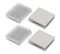 VooGenzek 4 Pièces Ailettes Refroidissement Aluminium, Module Radiateur Ailettes, Refroidisseurs Transistor, avec Ruban Thermique, pour Refroidissement des Composant Électronique, 40*40*11 mm, Argent