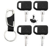 VooGenzek 4 Pièces AM131841 Clés D'allumage de Remplacement, Clé de Rechange de Contact, avec Porte Clés, Compatible avec Bobcat John Deere 130 160 165 Gehl et Multiquip