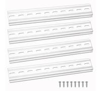 VooGenzek 4 Pièces Rail DIN en Aluminium, Rail DIN Montage en Forme de U, avec 8 Pièces Vis, pour Série de Bornes Sur Rail DIN et Contacteur, 35 x 200 mm