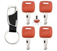 VooGenzek 4 Pièces RE183935 RE71557 Clés D'allumage de Remplacement, Clé de Rechange de Contact, avec Porte Clés, Compatible avec John Deere les Tracteurs