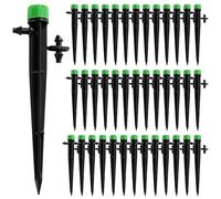VooGenzek 40 Pièces Goutteur Irrigation Réglable, 360 Degrés 8-Trou Micro Asperseur Goutte à Goutte pour Tube 4/7mm, Goutteur d'irrigation Insertion, Vert (avec Connecteur)