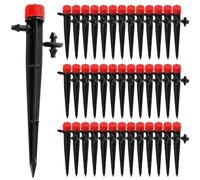 VooGenzek 40 Pièces Goutteur Irrigation Réglable, 360 Degrés 8-Trou Micro Asperseur Goutte à Goutte pour Tube 4/7mm, Goutteur d'irrigation Insertion, Rouge (avec Connecteur)