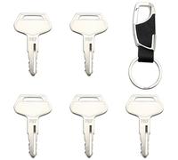 VooGenzek 5 Pièces 787 Clés D'allumage de Remplacement, Clés de Rechange de Contact, Clés d'allumage d'usine, avec Porte Clés, Compatible avec Komatsu l'équipement Lourd d'excavatrice