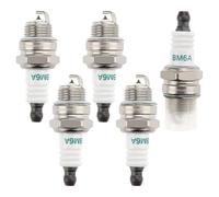 VooGenzek 5 Pièces Bougies d'allumage BM6A, Tondeuse Bougie d'Allumage, Bougie d'allumage Borne Solide Remplacer BM6A / L7T, pour Tondeuse à Gazon Moteurs
