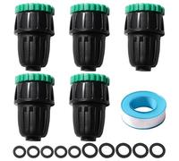 VooGenzek 5 Pièces G1/2 G3/4 à 13/16 mm Adaptateur de Micro Irrigation, Micro Irrigation Raccord Rapide Convient, Raccords D'irrigation pour l'agriculture, avec Boucle Verrouillage, pour Pelouses