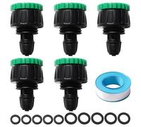 VooGenzek 5 Pièces G1/2 G3/4 à 4/7 mm Adaptateur de Micro Irrigation, Micro Irrigation Raccord Rapide Convient, Raccords D'irrigation pour l'agriculture, avec Boucle Verrouillage, pour Pelouses