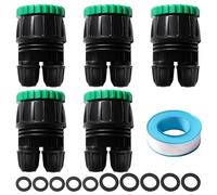 VooGenzek 5 Pièces G1/2 G3/4 à 4/7 mm Adaptateur Micro Irrigation, 2 Voies Micro Irrigation Raccord Rapide Convient, Raccords D'irrigation pour l'agriculture, avec Boucle Verrouillage, pour Pelouses