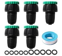 VooGenzek 5 Pièces G1/2 G3/4 à 8/12 mm Adaptateur de Micro Irrigation, Micro Irrigation Raccord Rapide Convient, Raccords D'irrigation pour l'agriculture, avec Boucle Verrouillage, pour Pelouses