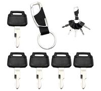 VooGenzek 5 Pièces K250 Clés D'allumage de Remplacement, Clés de Rechange de Contact, Clés d'allumage d'usine, avec Porte Clés, Compatibles avec Kawasaki Kobelco Chargeuses