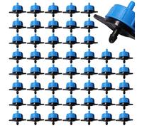 VooGenzek 50 Pièces 0.5 GPH Goutteurs Compensateurs de Pression, 1/4 Pouce Goutteur D'irrigation en Plastique, Arrosage de Jardin Goutteur à Compensation, pour Gazon de Jardin, 2L