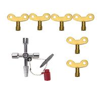 VooGenzek 7 Pièces Clé à Clé, Clé Triangulaire, 4 Voies Clé Utilitaire Multifonction, Clé de Purge pour Radiateur, Plombier Outil Clé, Pour les compteurs électriques, compteurs d'eau, compteurs gaz