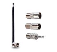 VooGenzek 7-Section Antenne Télescopique FM 75 Ohm, FM Antenne Radio Antenne Chaine HiFi pour Mini-Récepteur, Récepteur Dab AM FM 75 Ohm, Compatible avec Denon, Roberts, Marantz, Yamaha, Pionnier