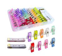 VooGenzek 70 Pièces Clips Pinces en Plastique, Clips à Couture，Pinces à Couture Polyvalentes, Wonder Clips pour Coudre, Piquer, Crocheter, Tricoter, 9 Couleurs