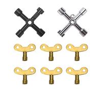 VooGenzek 8 Pièces Clé Triangulaire Multifonction - Clé Utilitaire 4 Voies, de Purge pour Radiateur, Plombier Outil - Pour Compteurs Électriques, d'Eau et Gaz