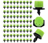 VooGenzek 90 Pièces Goutteur Irrigation Réglable, Réglable Micro Drip Irrigation Arroseurs Émetteur, Tête de Gicleurs D'irrigation pour Parterres de Fleurs, Jardins, Pelouse à Plante, Vert