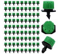 VooGenzek 90 Pièces Goutteur Irrigation Réglable, Réglable Micro Drip Irrigation Arroseurs Émetteur, Tête de Gicleurs D'irrigation pour Parterres de Fleurs, Jardins, Pelouse à Plante, Vert Foncé