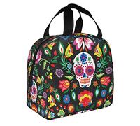 VOOHDDY Sac à déjeuner isotherme pour homme et femme - Motif tête de mort mexicaine - Réutilisable - Étanche - Portable - Pour le travail, le bureau, le pique-nique, la plage, les voyages