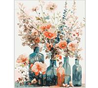 vooiceofco Peinture Numero Adulte,Peinture par Numero Adulte,Peinture Numero Enfant,DIY Peinture Acrylique pour Adultes débutants Facile sur Toile,40×50 cm sans Cadre-Bouquets mixtes
