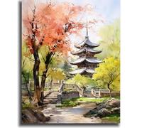 vooiceofco Peinture Numero Adulte,Peinture par Numero Adulte,Peinture Numero Enfant,DIY Peinture Acrylique pour Adultes débutants Facile sur Toile,40×50 cm sans Cadre-Paysage de Kyoto