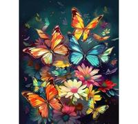 vooiceofco Peinture Numero Adulte,Peinture par Numero Adulte,Peinture Numero Enfant,DIY Peinture Acrylique pour Adultes débutants Facile sur Toile,40×50 cm sans Cadre-Papillon