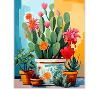 vooiceofco Peinture Numero Adulte,Peinture par Numero Adulte,Peinture Numero Enfant,DIY Peinture Acrylique pour Adultes débutants Facile sur Toile,40×50 cm sans Cadre-Cactus