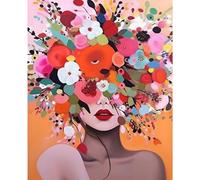 vooiceofco Peinture Numero Adulte,Peinture par Numero Adulte,Peinture Numero Enfant,DIY Peinture Acrylique pour Adultes débutants Facile sur Toile,40×50 cm sans Cadre-Fleurs et femmes 02