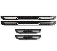 VOOIV 4Pcs Threshold Bar Protection pour BMW iX2/iX2 xDrive30 (Seit 2024), Protection Seuil Porte Acier Inoxydable Antirayures Pédale Bienvenue Garde Plaque Plinthes,E/Carbon Fiber Texture