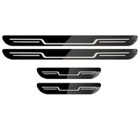 VOOIV 4Pcs Threshold Bar Protection pour BMW iX2/iX2 xDrive30 (Seit 2024), Protection Seuil Porte Acier Inoxydable Antirayures Pédale Bienvenue Garde Plaque Plinthes,C/Black Titanium Mirror