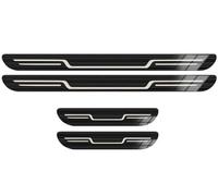 VOOIV 4Pcs Threshold Bar Protection pour BMW X2 sDrive20i/ X2 M35i (Seit 2024), Protection Seuil Porte Acier Inoxydable Antirayures Pédale Bienvenue Garde Plaque Plinthes,B/Black Titanium Brushed