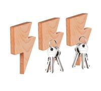 Vookkp 3 Pièces Patere Murale Bois Adhesif Porte Manteau Mural Bois sans Perçage Cle Mural Crochet Adhésif Magnétique Clé Murale Support Porte vec Aimants Puissants