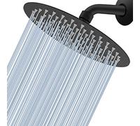 Voolan Pomme de douche haute pression - 20,3 cm tête de douche pluie en acier inoxydable 304 - Expérience de douche confortable même à faible débit d'eau (1,8 GPM, noir)